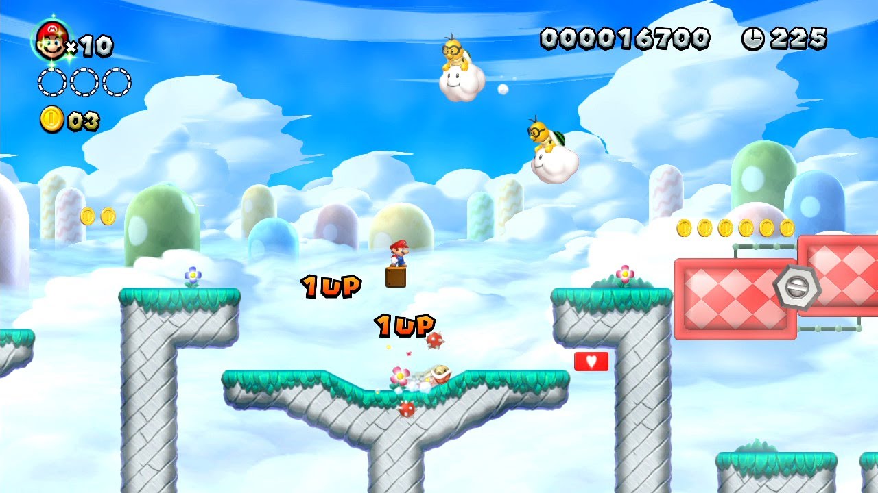 New Super Mario Bros. U - Senda Superestrella-7 y otros - Muchas vidas extra con ayuda (Wii U)