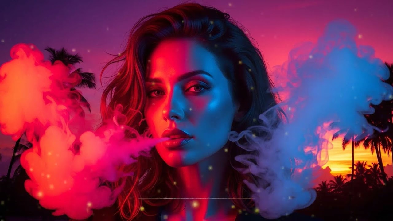 Cinematic Red Neon Smoke Portrait | Dark Night Aesthetic Visual for Chill Music Videos