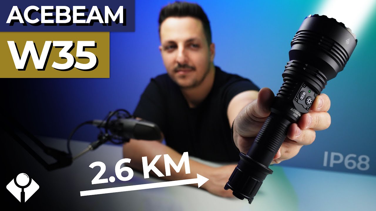 Lanternă cu zoom motorizat și fascicul ce ajunge la 2,6KM | Acebeam W35
