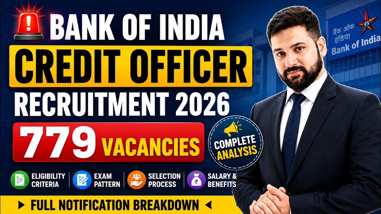 🚨 Bank of India Credit Officer Recruitment 2026 &ndash; 779 Vacancies | Full Notification Breakdown
