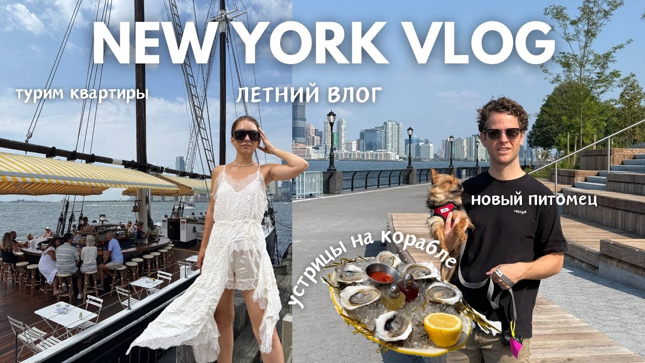 ВЛОГ. Летний Нью Йорк. Обзоры квартир. Вечеринка на корабле. Новый питомец?