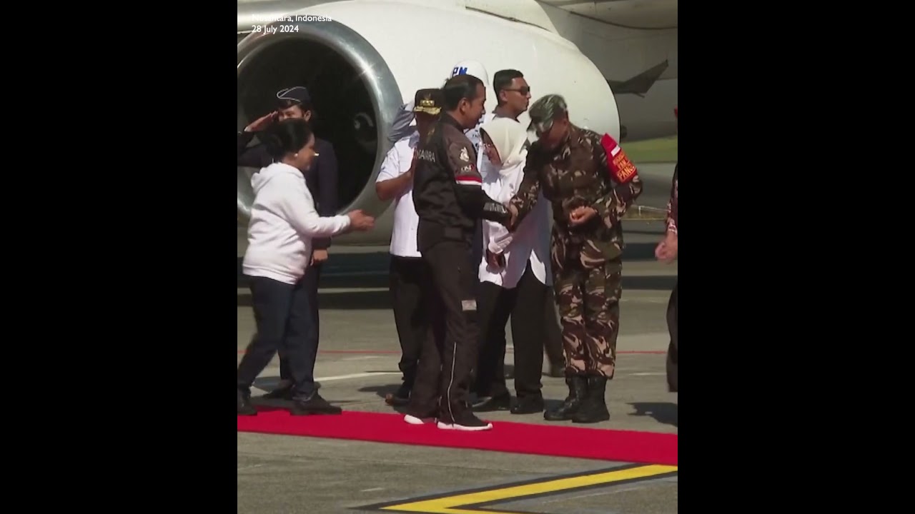 Indonesian president Joko Widodo arrives at new Indonesian capital city Nusantara