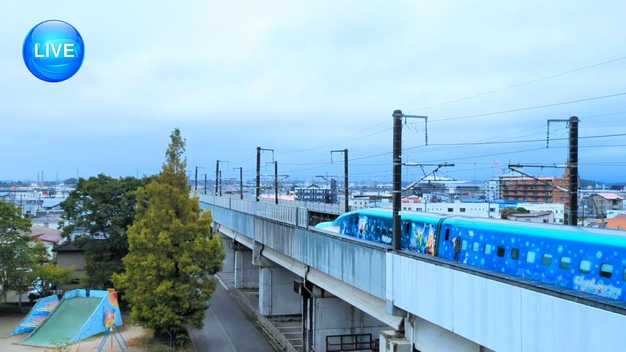 10/11am〜🚄東北新幹線(郡山市街)📹LIVE🔴REC ライブカメラ ↖️東京方面🛤↘️仙台方面 MAX320km/h🌈Shinkansen TOHOKU🗾magical journey🏙️