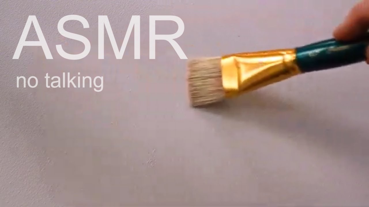 ASMR paint brush scratching sound on canvas, no talking
