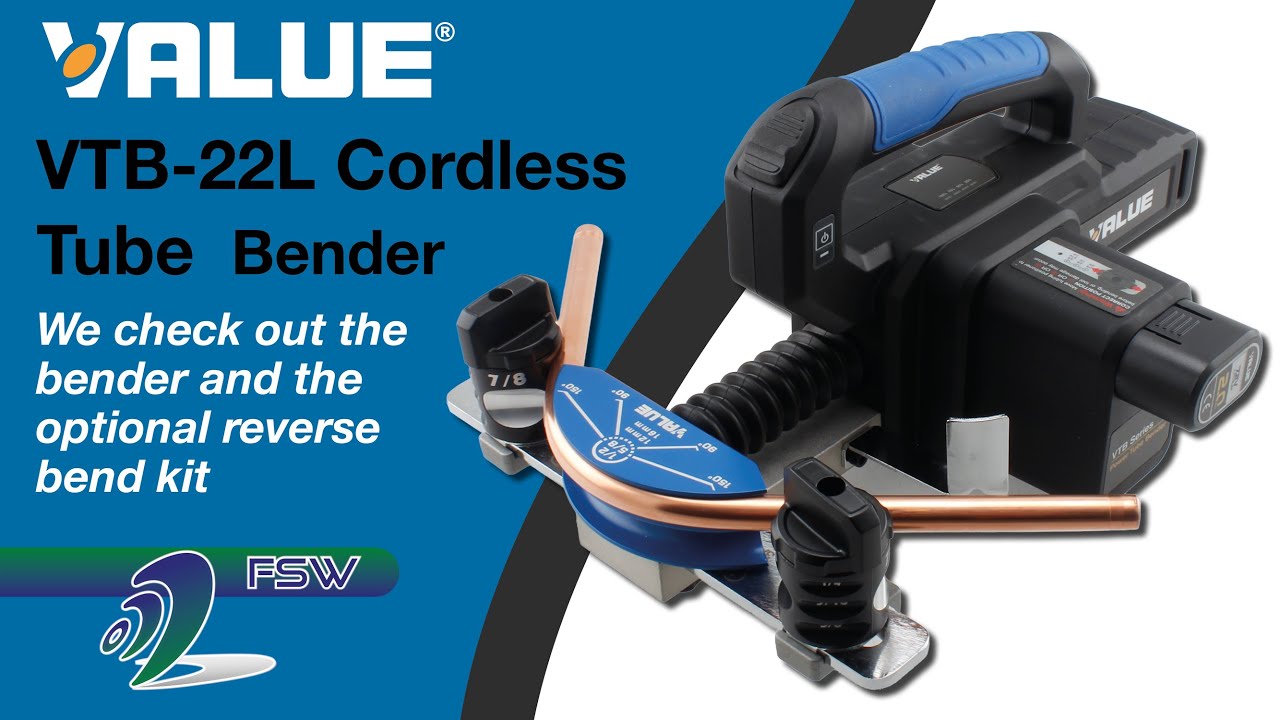 Value VTB-22L Cordless Bending Tool with Reverse Bend Kit in Action