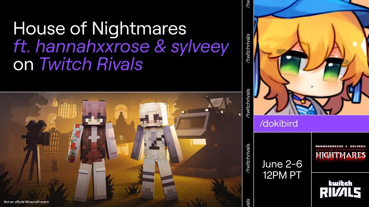 【MINECRAFT TWITCH RIVALS】Day 1 of House of Nightmares【Dokibird】