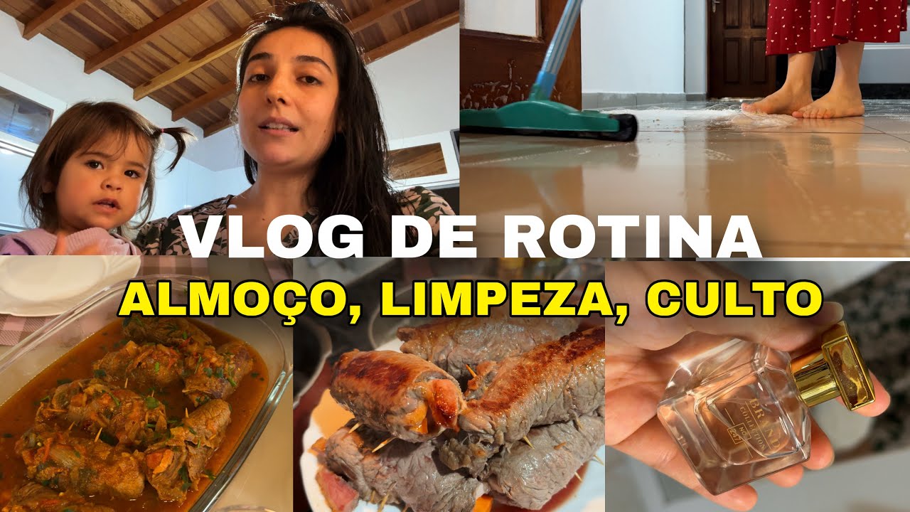 VLOG: ALMO&Ccedil;O, PREPARANDO BIFE &Aacute; ROL&Ecirc;, LIMPEZA DA COZINHA, SE ARRUME COMIGO PARA O CULTO