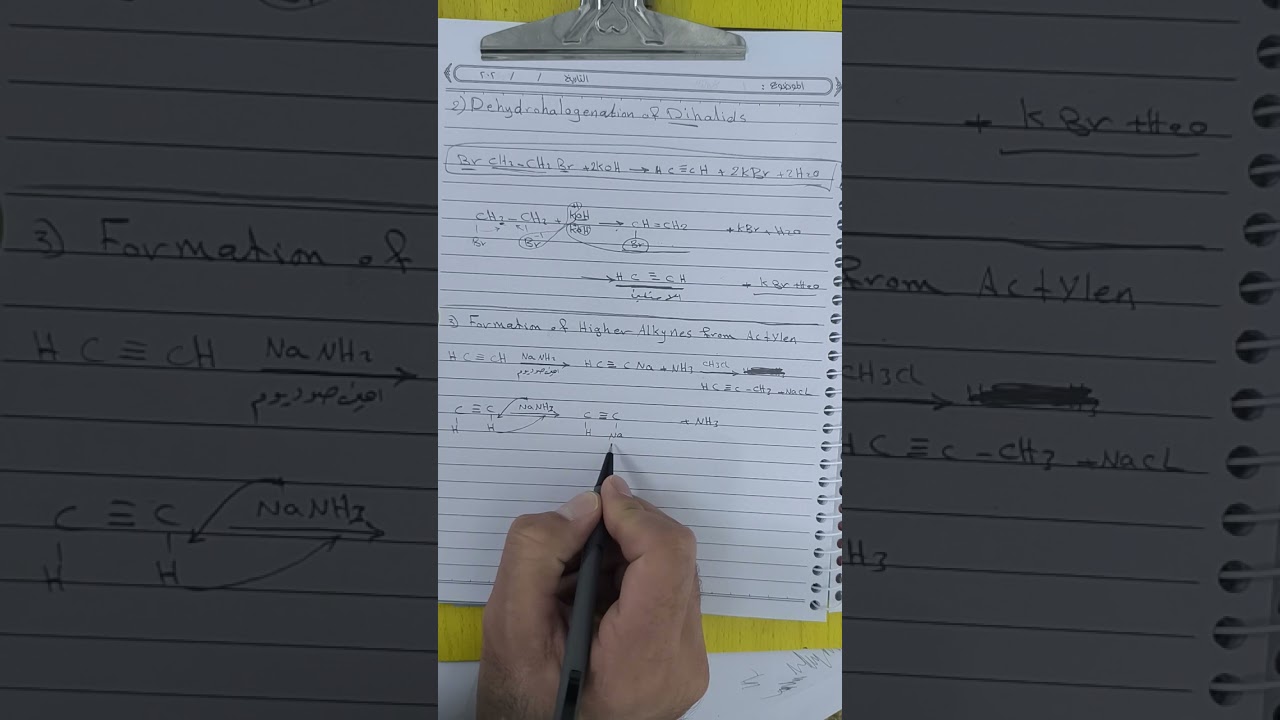 عضوية مرحله١ الالكاينات ( طريقة تحضير الكاين عدد ذرات كاربونه اكبر من المحضر منه ) 