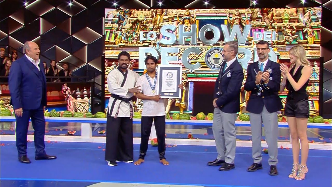 Ankit Sahu Watermelon Crushed With Head Guinness Records Indian Martial Arts Master Prabhakar Reddy