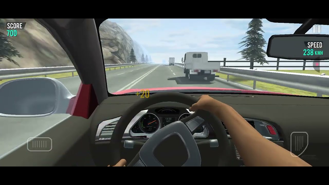 Racing in car 