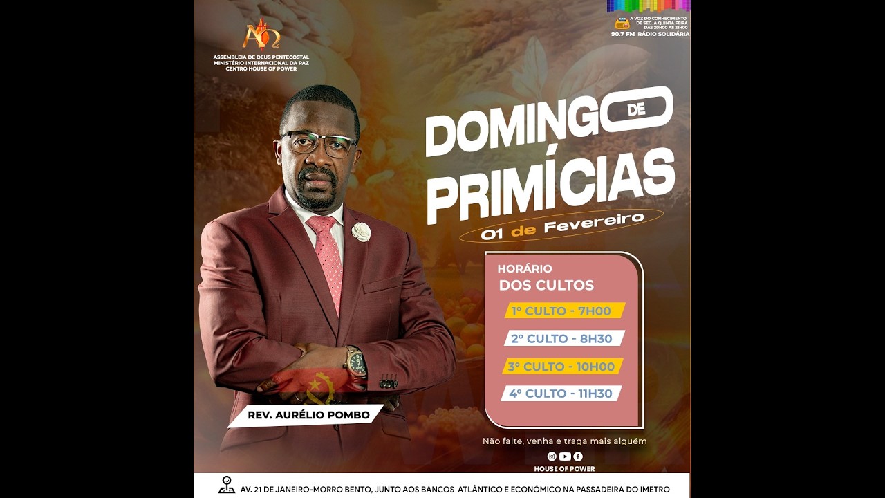 2º CULTO DE CELEBRAÇAO E PALAVRA