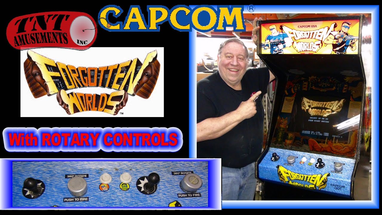 #1641 Capcom FORGOTTEN WORLDS 1988 Arcade Video Game with Special Rotary Controls - TNT Amusements