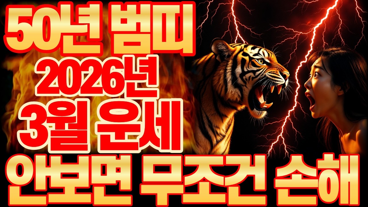 2026년 3월, 1950년 경인생 호랑이띠, 대박 운세 총정리｜3월 행운 번호 공개