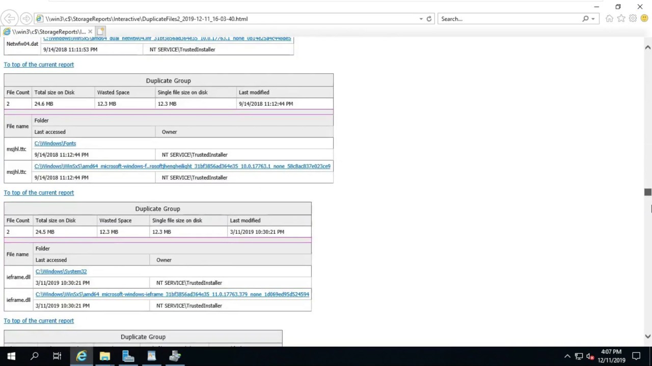 Configure Advanced Quota, File Screen, Data Duplication, Storage Report Management in Server 2019