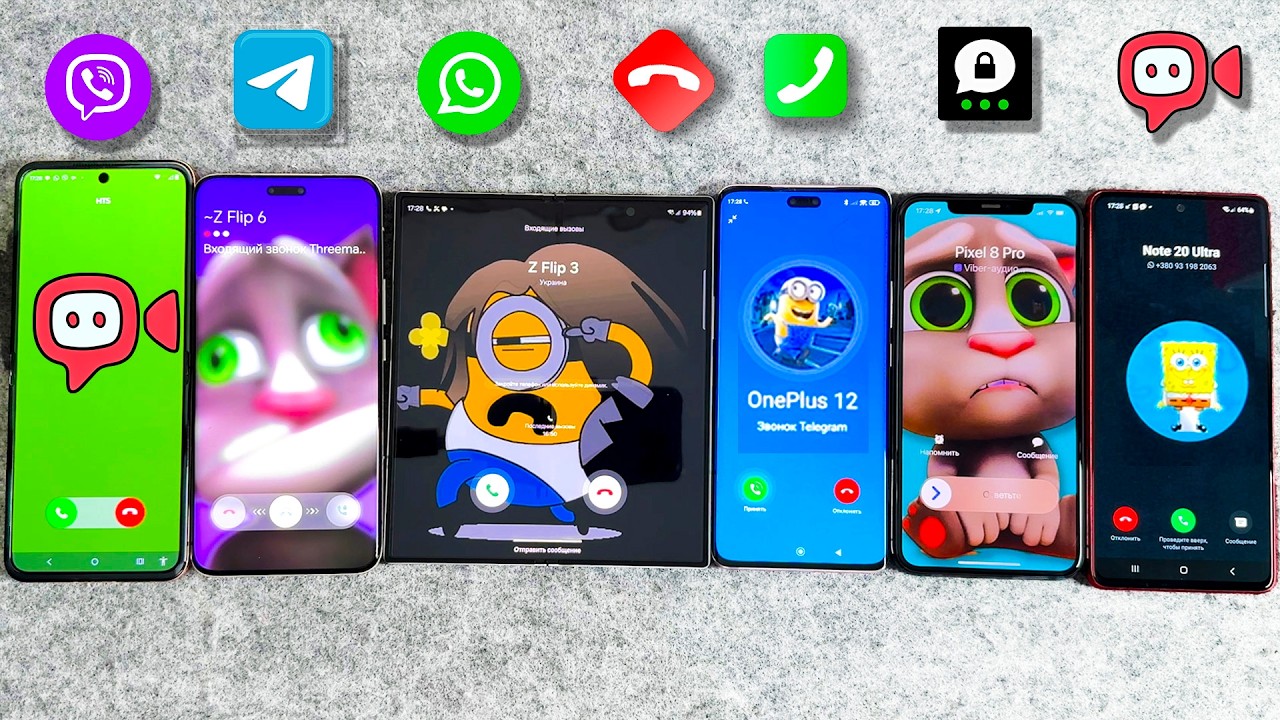 RAZR JusTalk + WhatsApp Note 10L + iPhone Viber + Telegram Honor + Xiaomi Threema + Z Fold 6 Calls