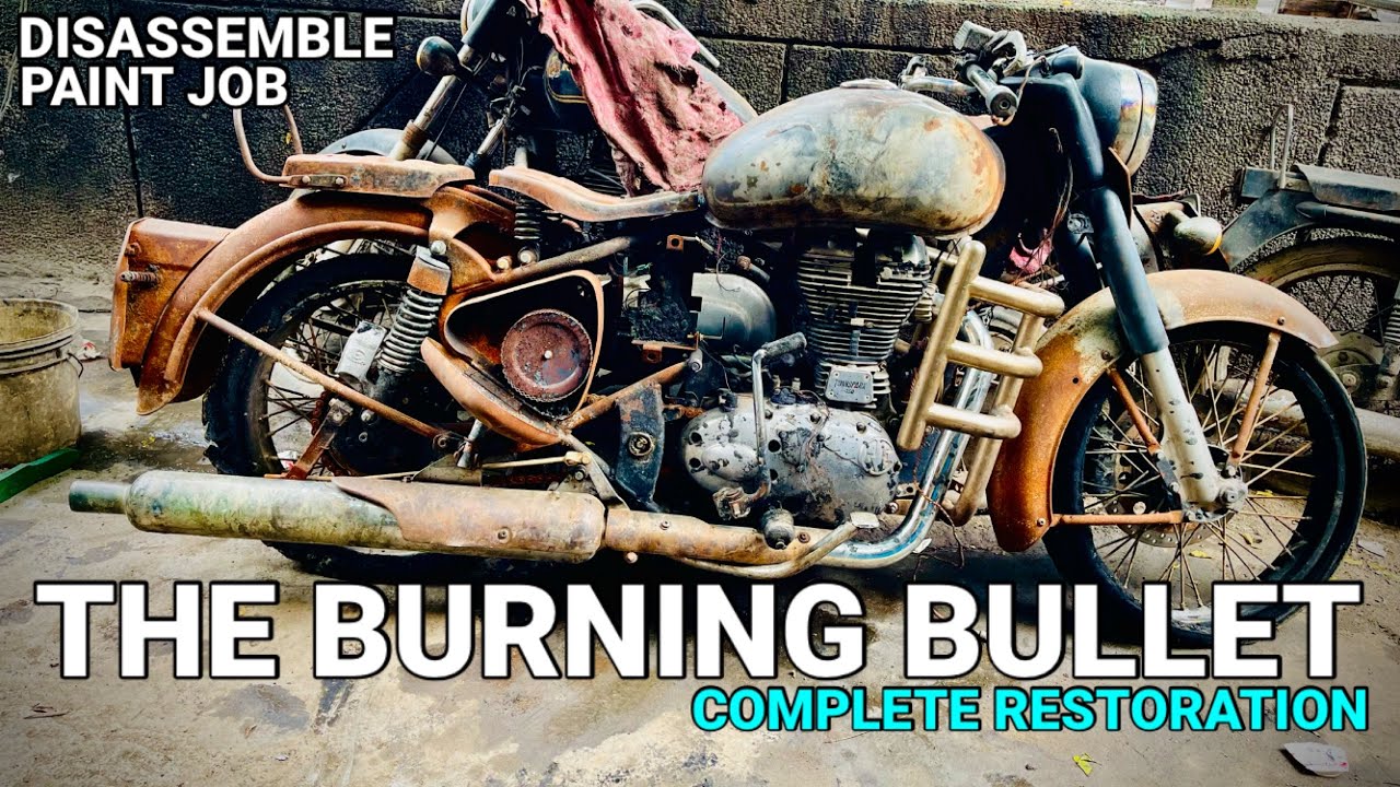The Burning Bullet Restoration In Mayapuri || Royal Enfield Classic 350 || Burn Bullet Restoration