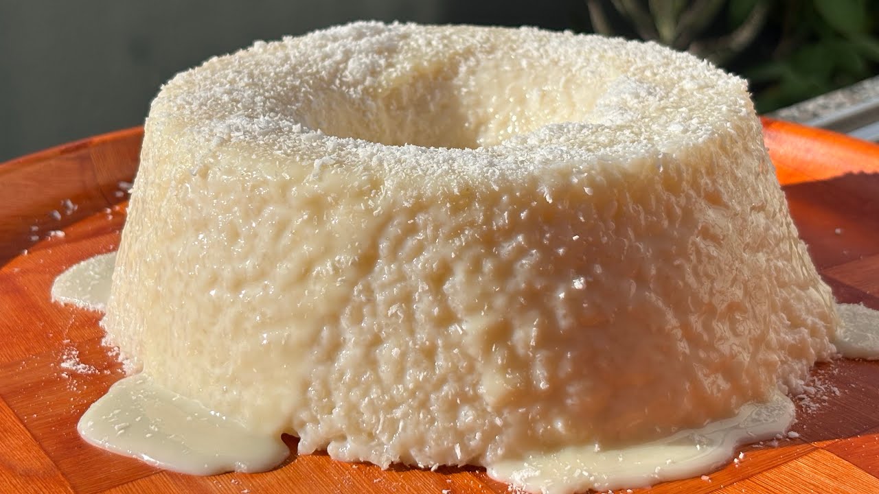 BOLO DE TAPIOCA GRANULADA - COM COCO -SEM FORNO SEM OVOS 