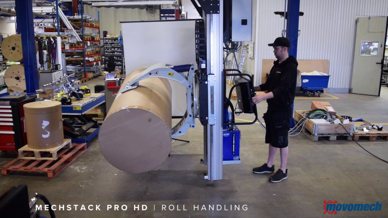ROLL HANDLING / reel lifting with industrial manipulator - Movomech Mechstack Pro™