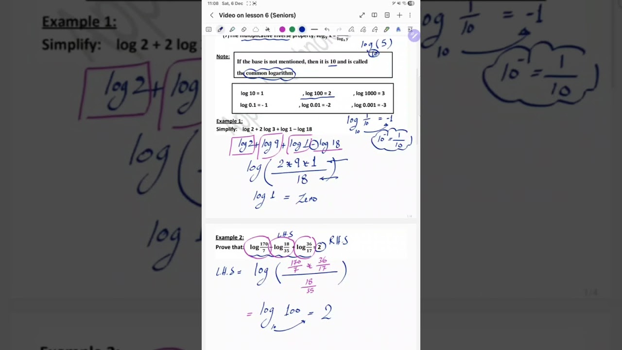 Lesson (5): Properties of logarithms _1st term _Seniors 