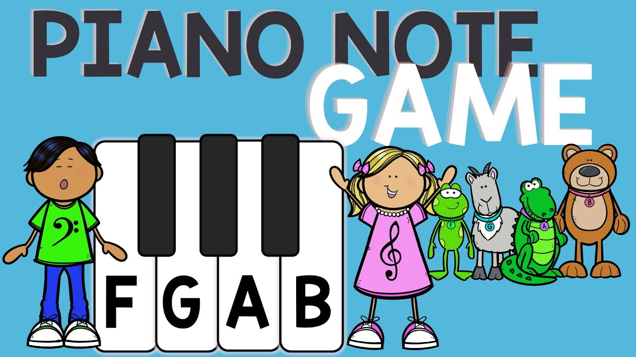 PIANO Keys GAME Notes F G A & B  Little Musicians FGAB | Preschool Piano for Beginners