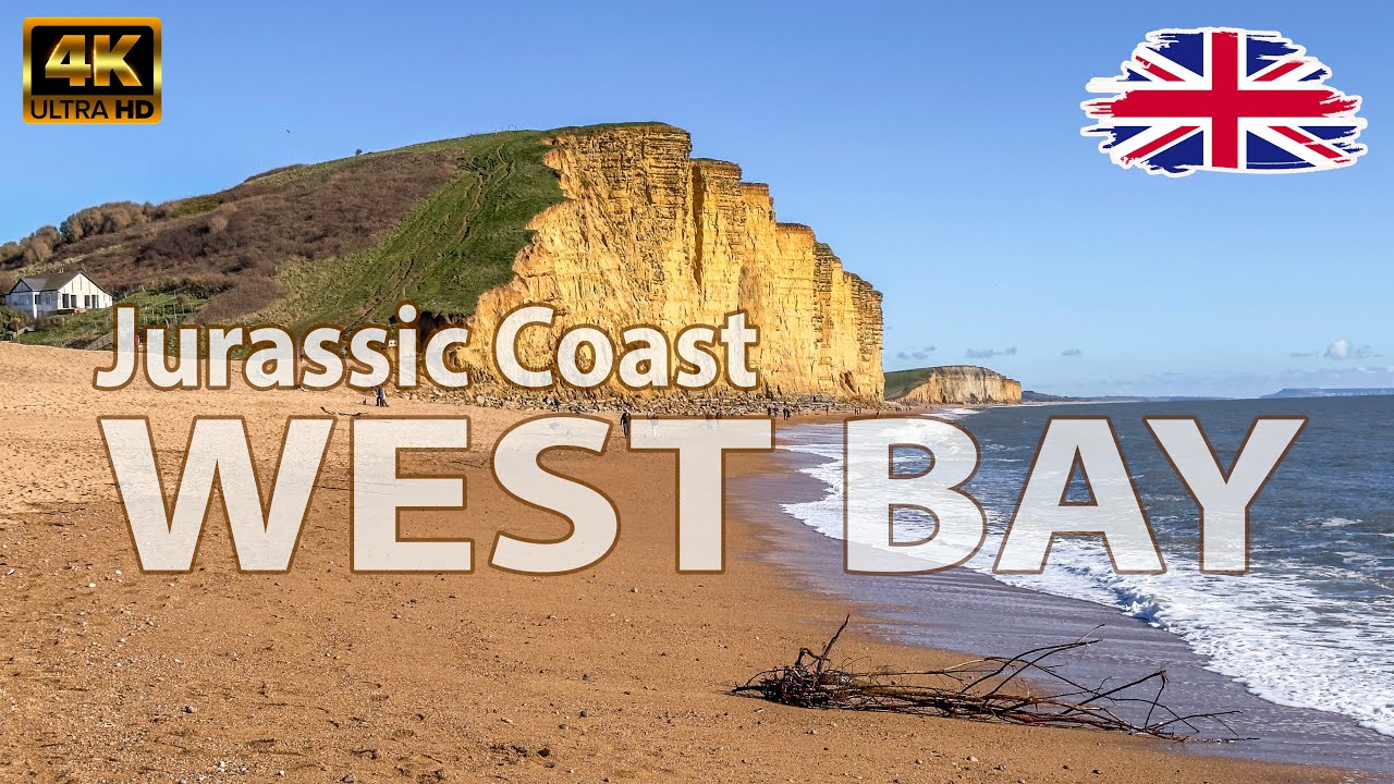 🇬🇧 Jurassic Coast - Walking in West Bay in Dorset in England - 4K UHD video