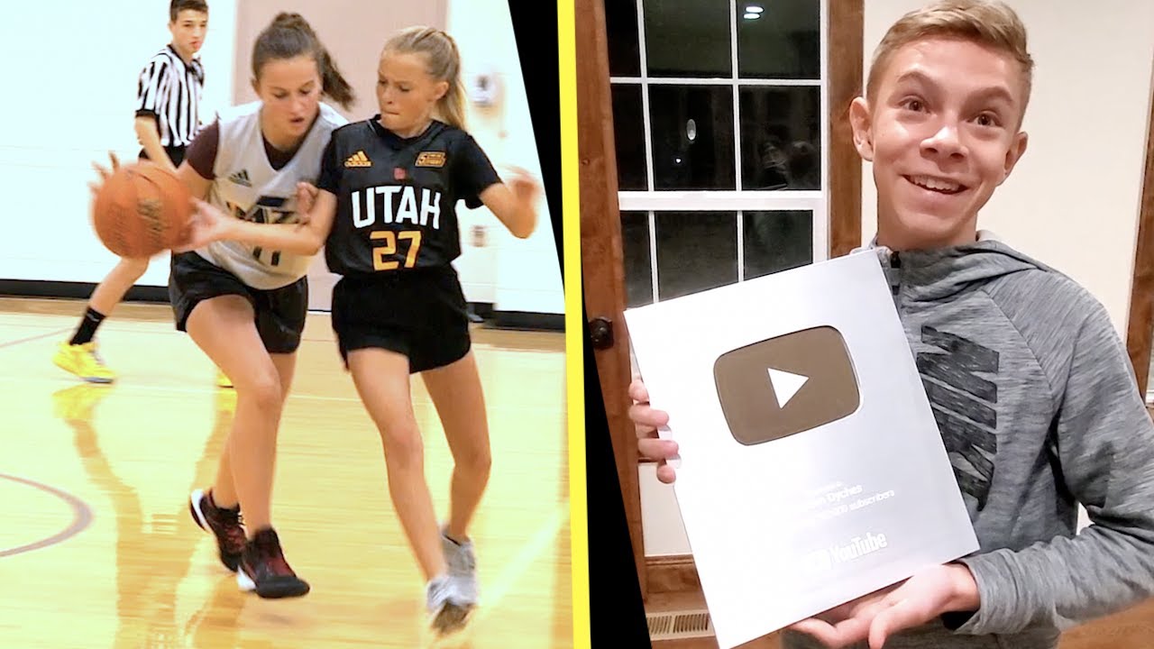 Nikoi's Nail Biter BASKETBALL GAME and Decorating our HOME OFFICE with Tayden's YouTube PLAY BUTTON!