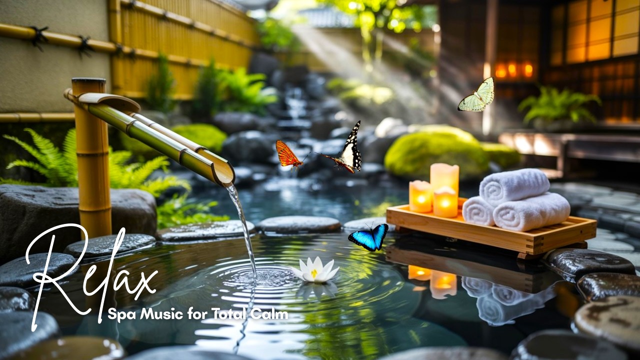 Deep Zen Spa Music 🌙 | Tsuki no Seijaku – Soft Japanese Piano & Gentle Water Flow