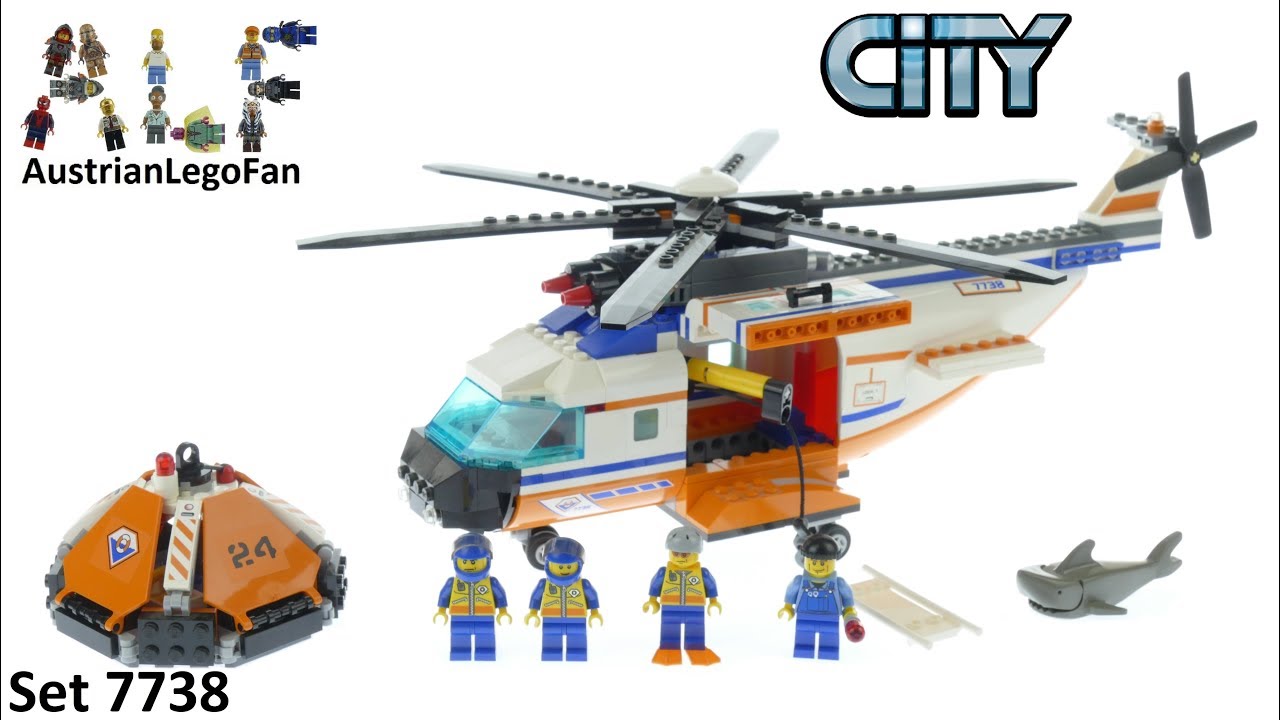 Lego City 7738 Coast Guard Helicopter & Life Raft - Lego Speed Build Review