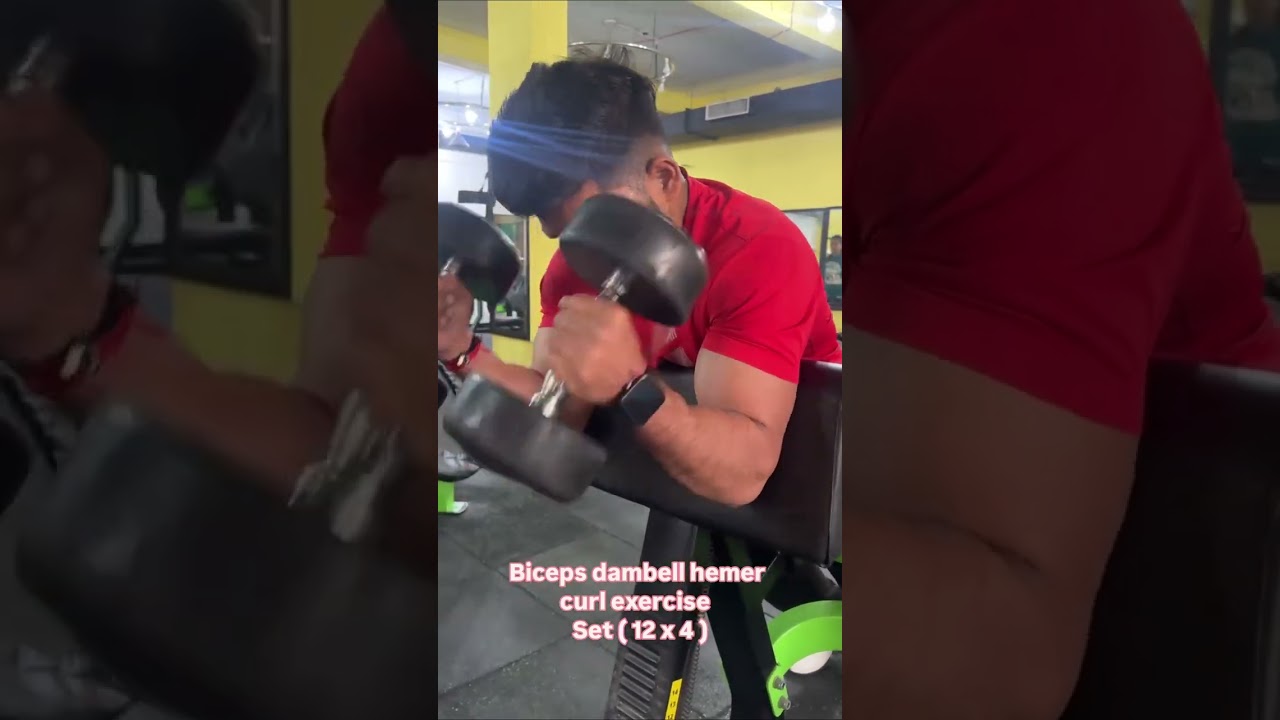 biceps best workout 💪💯 full muscle gain biceps dambell hemer curl.....   