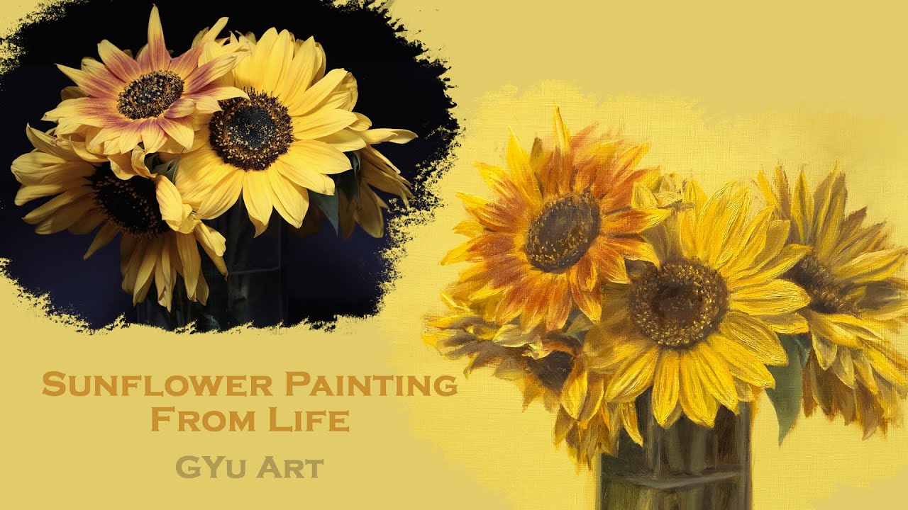 Paint Sunflower in Oil | Sunflower Oil Painting From Start to Finish, Painted from Life