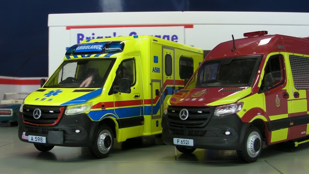 Era Car 1/64 Mercedes-Benz Sprinter HK Ambulance+Fire Service Car 開箱