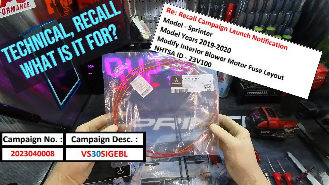2019-2020 Sprinter RECALL Interior Blower Motor Fuse Layout