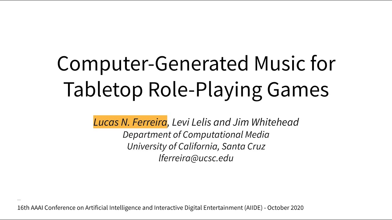 Computer Generated Music for Tabletop Role Playing Games
