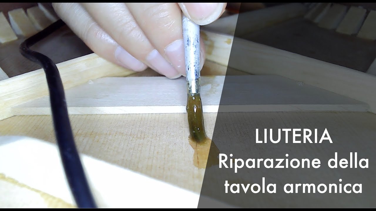 Riparazione di una fessura sulla tavola armonica
