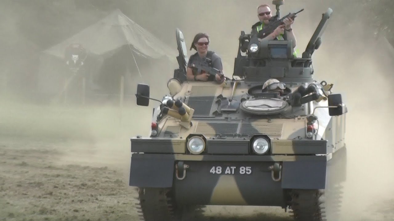 CVRT Spartan FV103 at Tanks Trucks & Firepower - Great Slow Motion Sequences