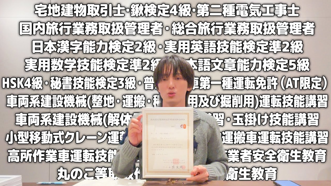 【お仕事待ってます】川島如恵留の20の資格一覧