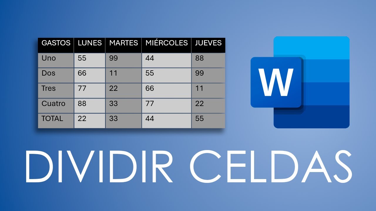 Cómo DIVIDIR CELDAS de una Tabla en Word