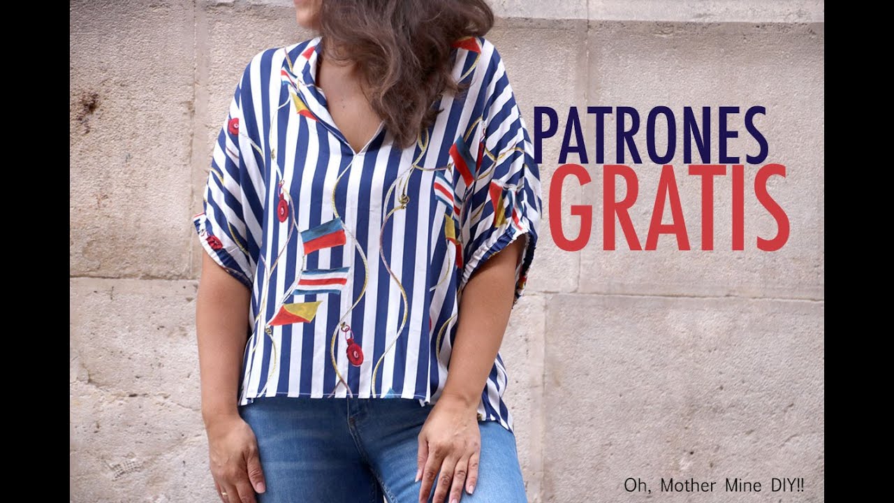 Patrones blusa mangas japonesas para mujer (varias tallas grandes)