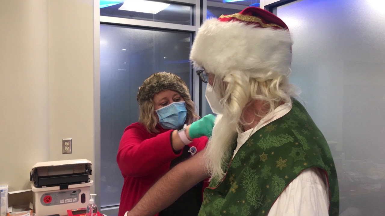 Santa protected by COVID-19 vaccine at St. Luke's Children's