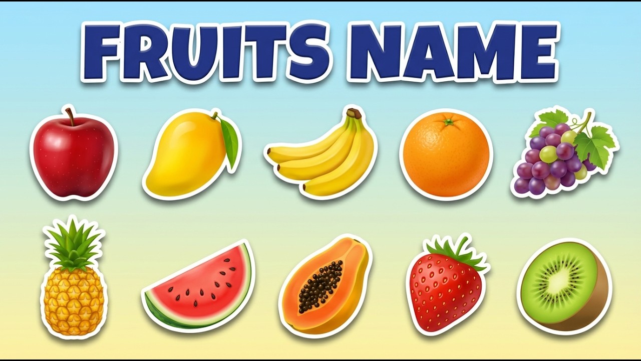 Fruits Name English and Hindi | फलों के नाम अंग्रेज़ी और हिंदी में | for Kids #kidslearning