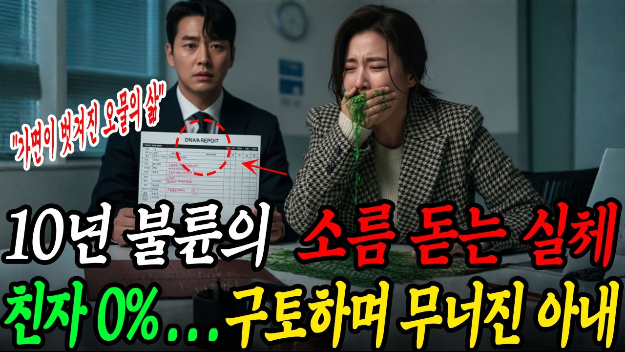 [불륜썰] 아내의 10년 불륜, 유전자 검사 0%... 구토하며 무너진 그녀의 최후