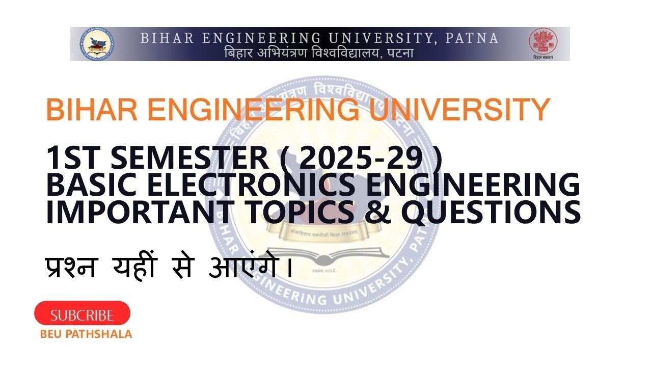 BEU Patna l Basic Electronics Engineering Important Topics & Questions l Part 2 l #beupatna 