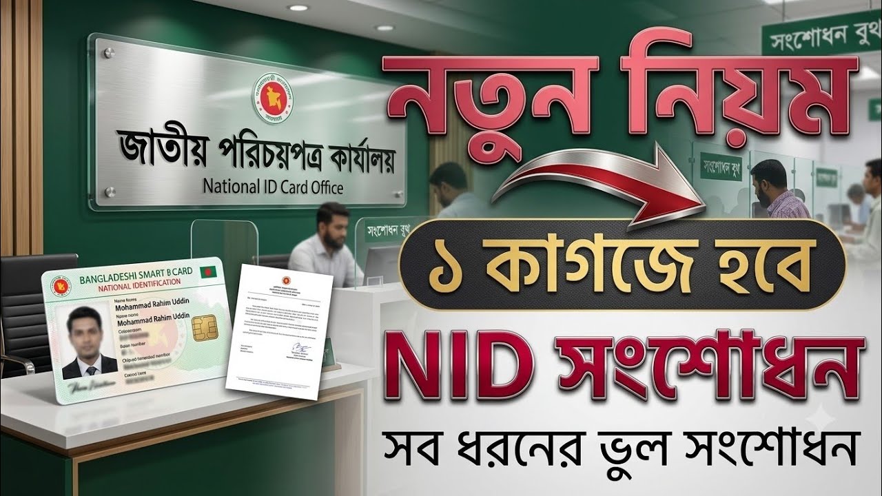১ টি কাগজে Nid সংশোধন | এনআইডি সংশোধনের নতুন নিয়ম লাগবে মাত্র ১টি কাগজ | NIT correction 2026