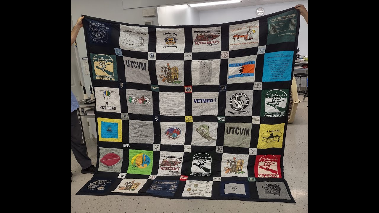 How to Make Unique T-Shirt Quilt With Free Motion Quilting and Cornerstones Using Digital Layout.
