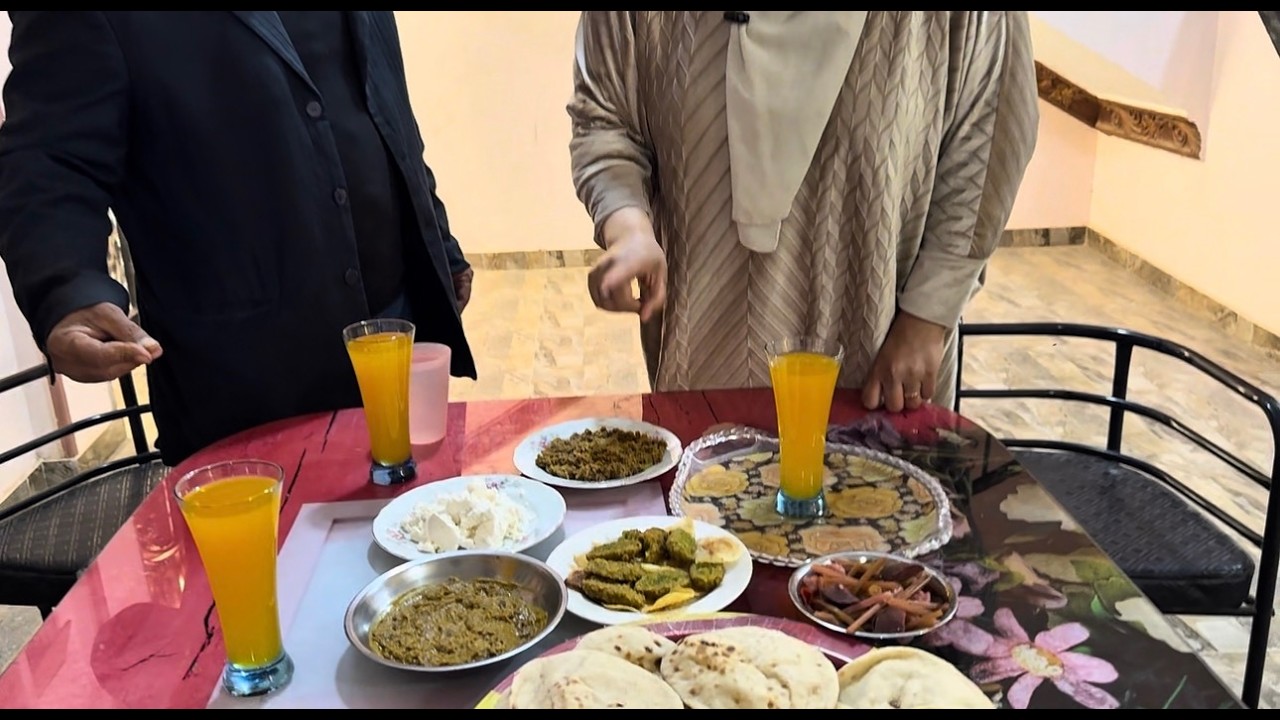 عزم مديره على الفطار  شوف الزوجه طبخت اى فى العزومه