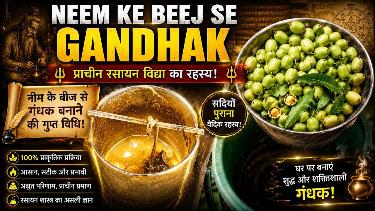 Neemoli can make sulphur for alchemy experiment and research निमोली से गंधक कैसी बनती है देख लीजिए