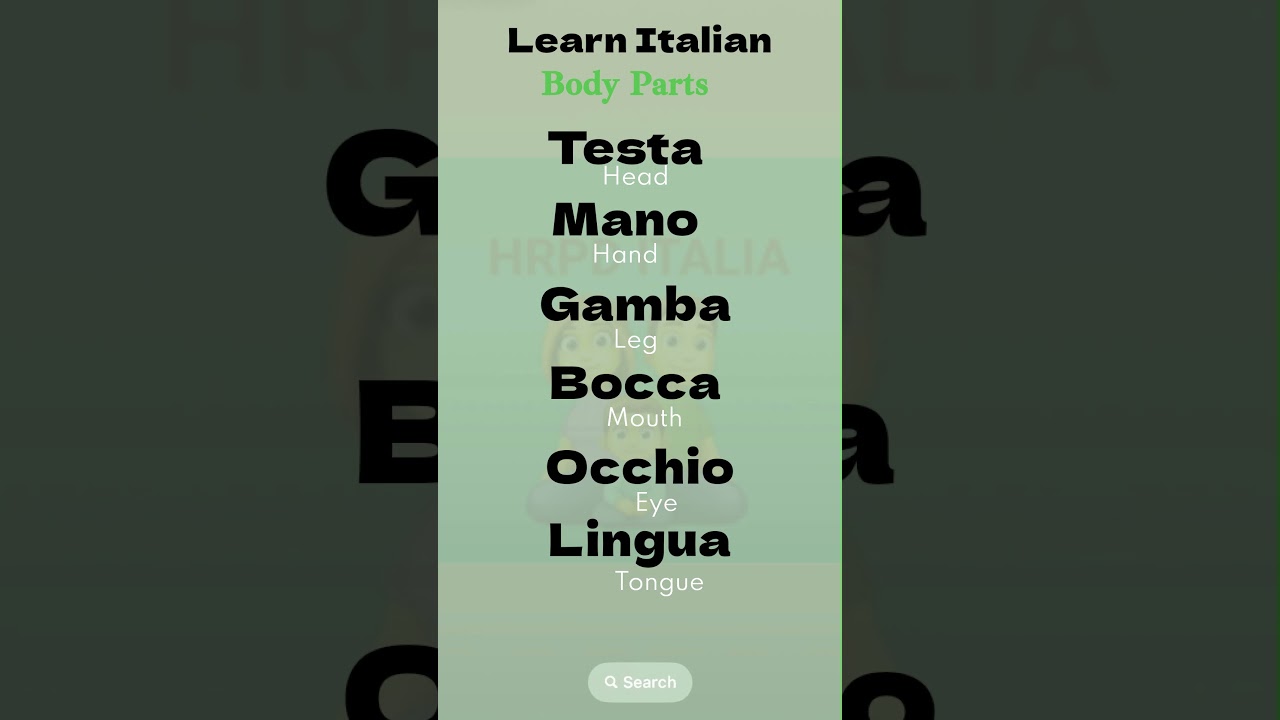 Body Parts | Learn Italian Language easy way | Learn Italian Language for begineers #learnitalian