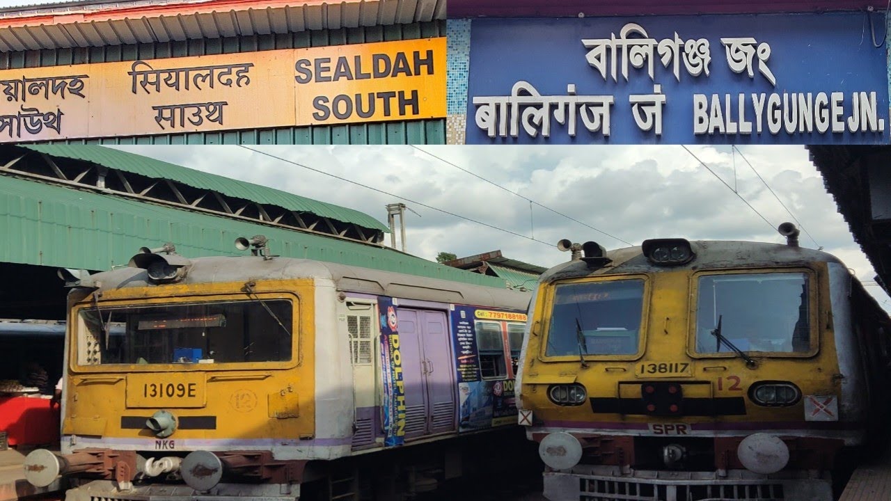SEALDAH - Park circus - Ballygunge Junction local train journey 4K . Kolkata local train.