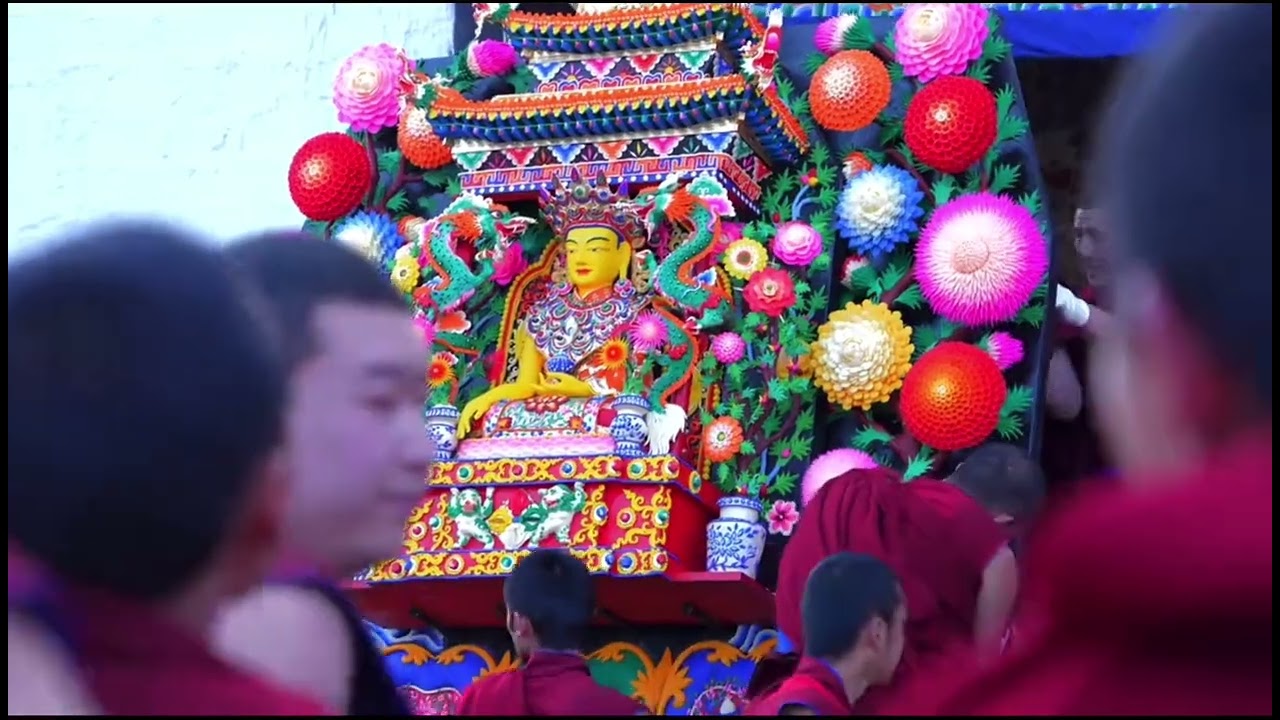 Great Molam festival in Labrang Amdo Tibet,  Butter Sculpture offering 