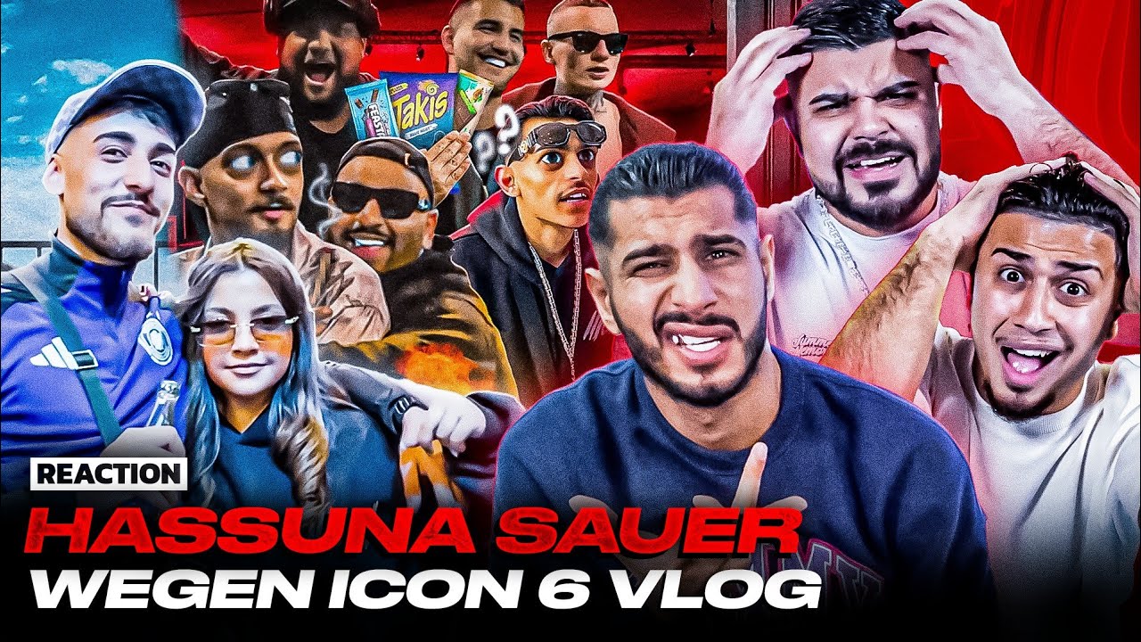 HASSUNA ANSAGE AN MOWGLI WEGEN ASYA 😱 ICON 6 K&Uuml;NSTLER KRIEGEN GELBE KARTEN 😂 ICON 6 VLOG 7 Reaction